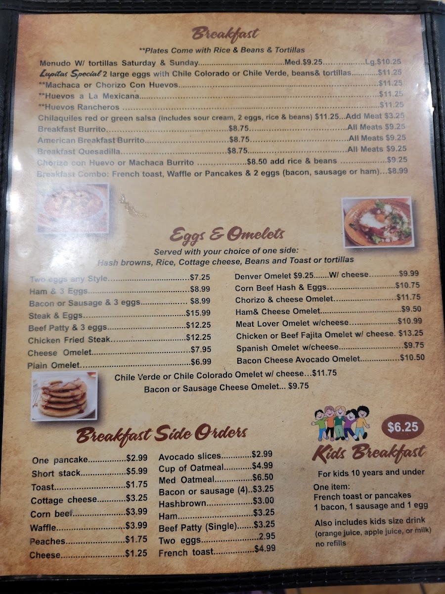 Casa Lupitas Menu - Image 1